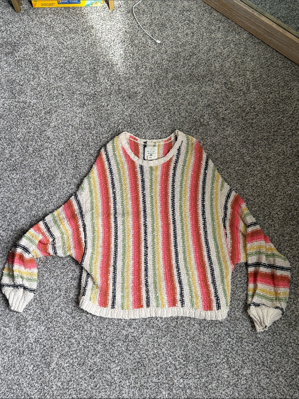 Billabong Multicolor Striped Scoop Neck Sweater